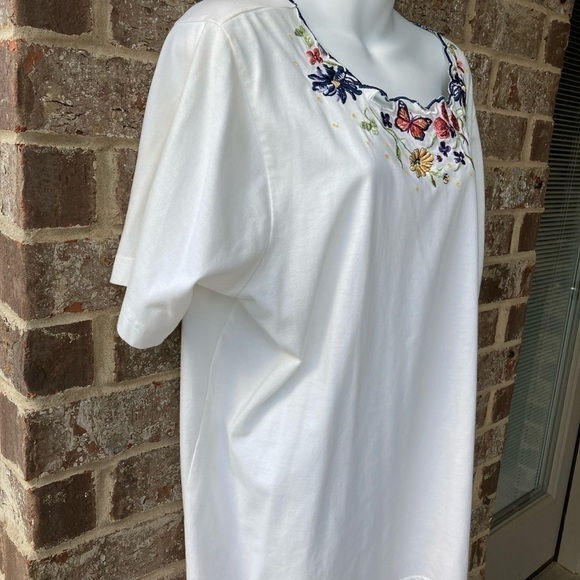 Bonworth embroidered top size XL butterflies flowers - Picture 6 of 10